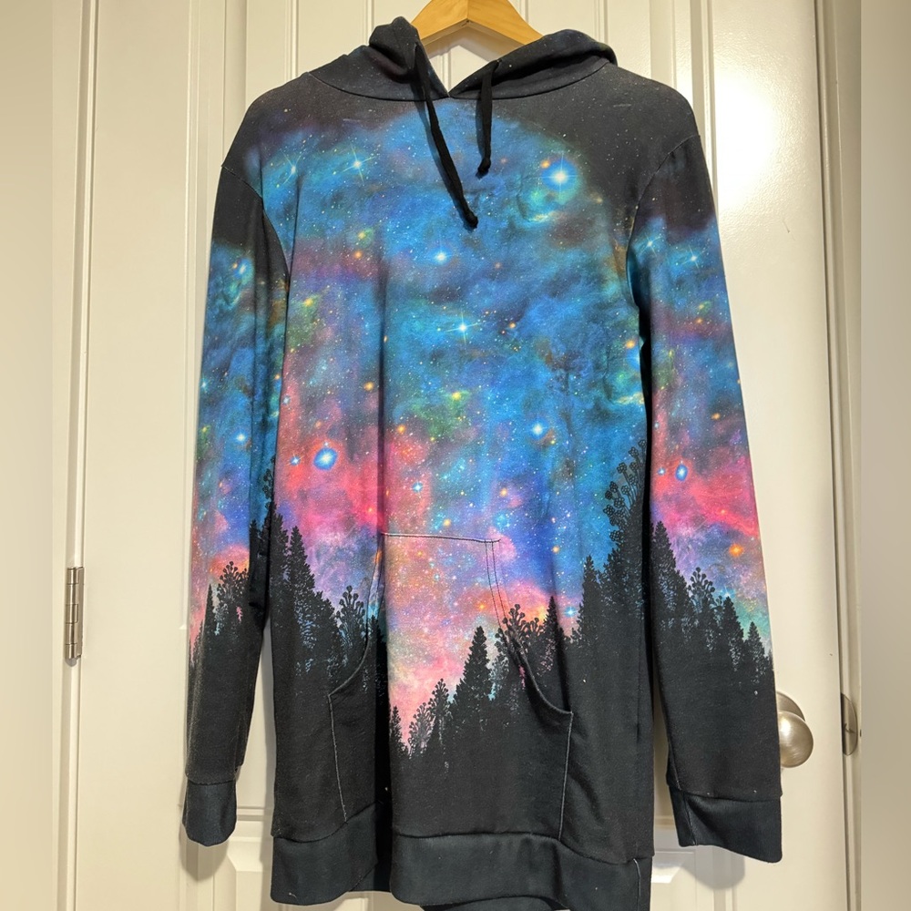 Galaxy Print Lightweight Hoodie